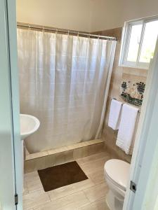 圣多明各La gran Mansion的浴室配有卫生间、盥洗盆和淋浴。