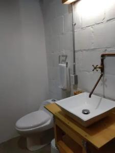 卡利Santa Teresita Loft的浴室配有白色卫生间和盥洗盆。