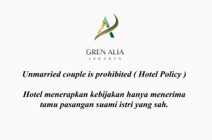雅加达Hotel Gren Alia Jakarta的酒店标志