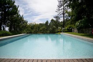 维亚纳堡金塔德巴尔韦德酒店的庭院里的一个蓝色海水游泳池