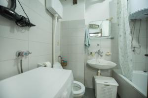 波德戈里察Apartman Vukcevic的一间带卫生间和水槽的小浴室