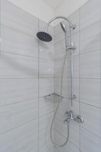 萨格勒布Hill apartman - MAKSIMIR Rebro的浴室内配有淋浴和头顶淋浴