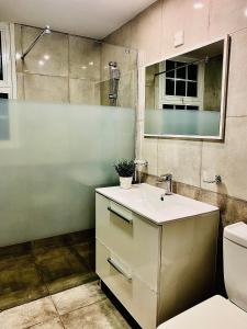皮拉GRACE HOUSE的一间带水槽和镜子的浴室