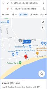 伊塔佩马Apartamento amplo pé na areia - Itapema 180m da Praia的带有地图的手机的截图