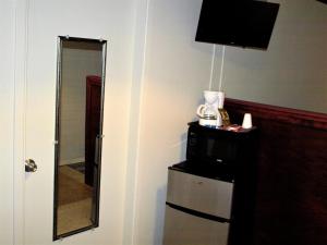 圣安娜德蒙国际歌拉维埃耶高酒店的客房设有镜子、电视和冰箱。