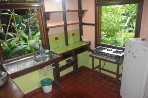 别霍港Casita Rolando的厨房配有水槽和炉灶