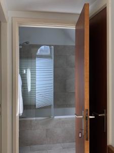 安特卫普Giorgio的玻璃门通向浴室内的淋浴
