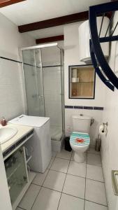 莱特鲁瓦西莱Appartement La Cannelle的浴室配有卫生间、盥洗盆和淋浴。