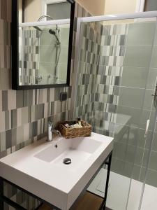 菲纳莱利古雷B&B La DORMERIA的一间带水槽和淋浴的浴室