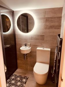 雷德鲁斯SHINE CHALET - UNIQUE & COMFORTABLE ACCOMMODATION的一间带卫生间和水槽的浴室