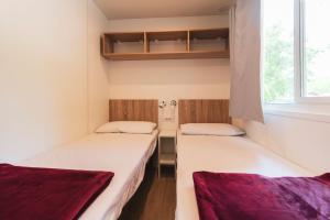 马萨Camping Nuovo的小型客房 - 带2张床和窗户