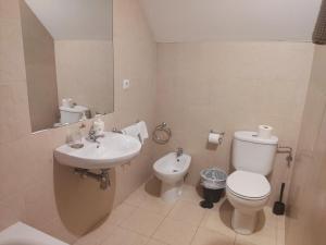 奥维多Nap Carta Puebla的一间带卫生间和水槽的浴室
