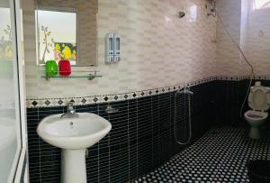 河内Phương Thảo Hotel的一间带水槽和卫生间的浴室