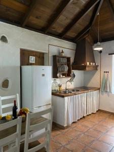 伊科德洛斯维诺斯Finca Los Ciruelos Casas Rurales的厨房配有白色冰箱和台面