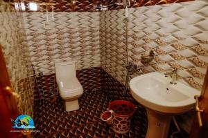 阿勒皮外饰纳夫旅馆的一间带水槽和卫生间的小浴室