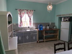 VredendalHartland Gastehuis/Guesthouse的厨房配有水槽、冰箱和窗户。