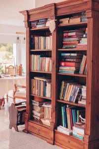 JurkówLipolas-slowlife&guesthouse的装满书籍的木书架