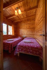阿尔内斯埃尔斯珀茨露营酒店的小木屋内带两张床的房间