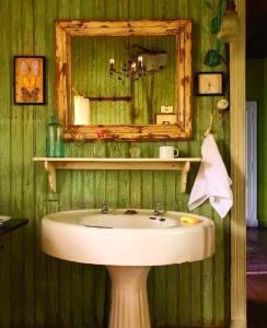 蒂格雷La Verdosa的一间带水槽和镜子的浴室