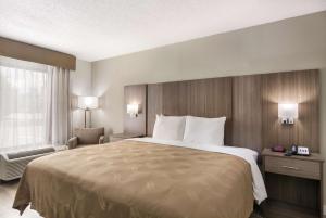 恩波里亚Quality Inn的一间设有大床和窗户的酒店客房