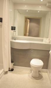 罗瑟勒姆迎宾罗瑟勒姆/谢菲尔德酒店的一间带卫生间和大镜子的浴室