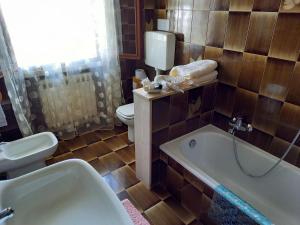 莱尼亚戈B & B Cedro Argentato的带浴缸、卫生间和盥洗盆的浴室