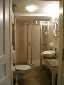 PitschenPrudentia Hotels Adler的浴室配有卫生间、盥洗盆和淋浴。
