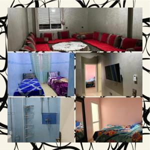 阿加迪尔Agadir Holiday Apartment的一幅房间四幅图片的拼图