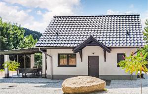 StaniszówAmazing Home In Staniszw With Wifi的一间黑色屋顶的白色小房子