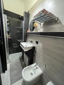 阿韦利诺Light Home的一间带水槽、卫生间和镜子的浴室