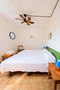 卡拉莫若尔萨考尼公寓式酒店的一间卧室配有一张床和吊扇