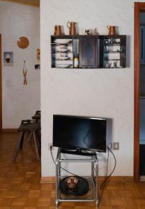 摩德纳迪-坎皮格里奥Fevri apartment的一间带电视和壁炉的客厅