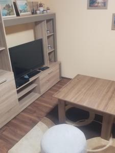 克拉古耶瓦茨Prenociste Lux的客厅配有电视和木桌。