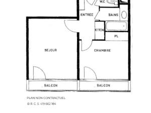 Appartement Les Menuires, 2 pièces, 4 personnes - FR-1-452-37平面图