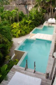 图卢姆图卢姆拉瓦莱斯酒店的度假村内的一个蓝色海水游泳池
