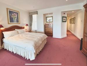 道格拉斯Promenade House的一间卧室配有一张大床和红地毯