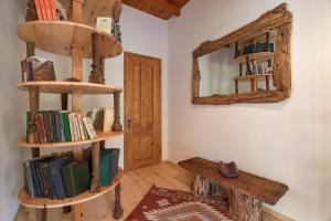 OzurgetʼiMenabde Winery的一间设有书架和镜子的房间
