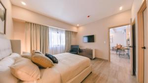 圣多明各Fully Serviced Apartment at Regatta Living II - 304的酒店客房设有床和客厅。