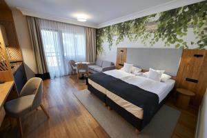 斯沃尔纳加西耶Chaber Apartamenty的酒店客房设有床和客厅