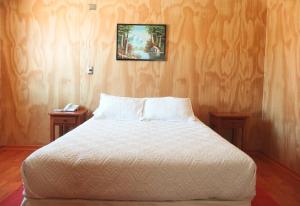 圣佩德罗·德·阿塔卡马埃罗纳托尔拉彻酒店的一间卧室配有白色床和2个床头柜