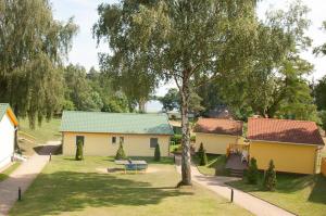 普劳西Ferienanlage - Zum See的院子中间有树的房子