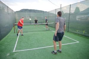 下维谢乌乡Pensiunea Lucica的一群人在网球场打网球