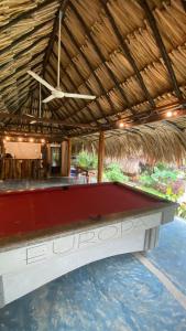 埃尔扎伊诺WAYANAY TAYRONA ECO HOSTEL的度假村中央的台球桌