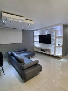 圣胡安Luxury 3-bedrooms near airport in San Juan的带沙发和平面电视的客厅