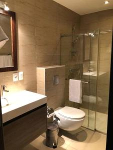 Dorp Sint MichielThe beach House- 1Room Apartment at Blue Bay resort的浴室配有卫生间、盥洗盆和淋浴。