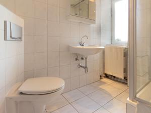 阿尔滕基兴Ferienwohnung Käthe in Altenkirchen的白色的浴室设有卫生间和水槽。