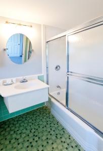 普罗温斯敦赛格拉斯Spa酒店的一间带水槽和淋浴的浴室