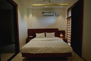 希萨尔Hotel Ashoka的一间卧室,卧室内配有一张大床
