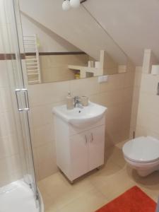 MilejczyceChata Nova的浴室配有白色水槽和卫生间。