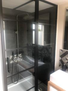 蒙斯L Antre Vous的带淋浴的浴室和玻璃门